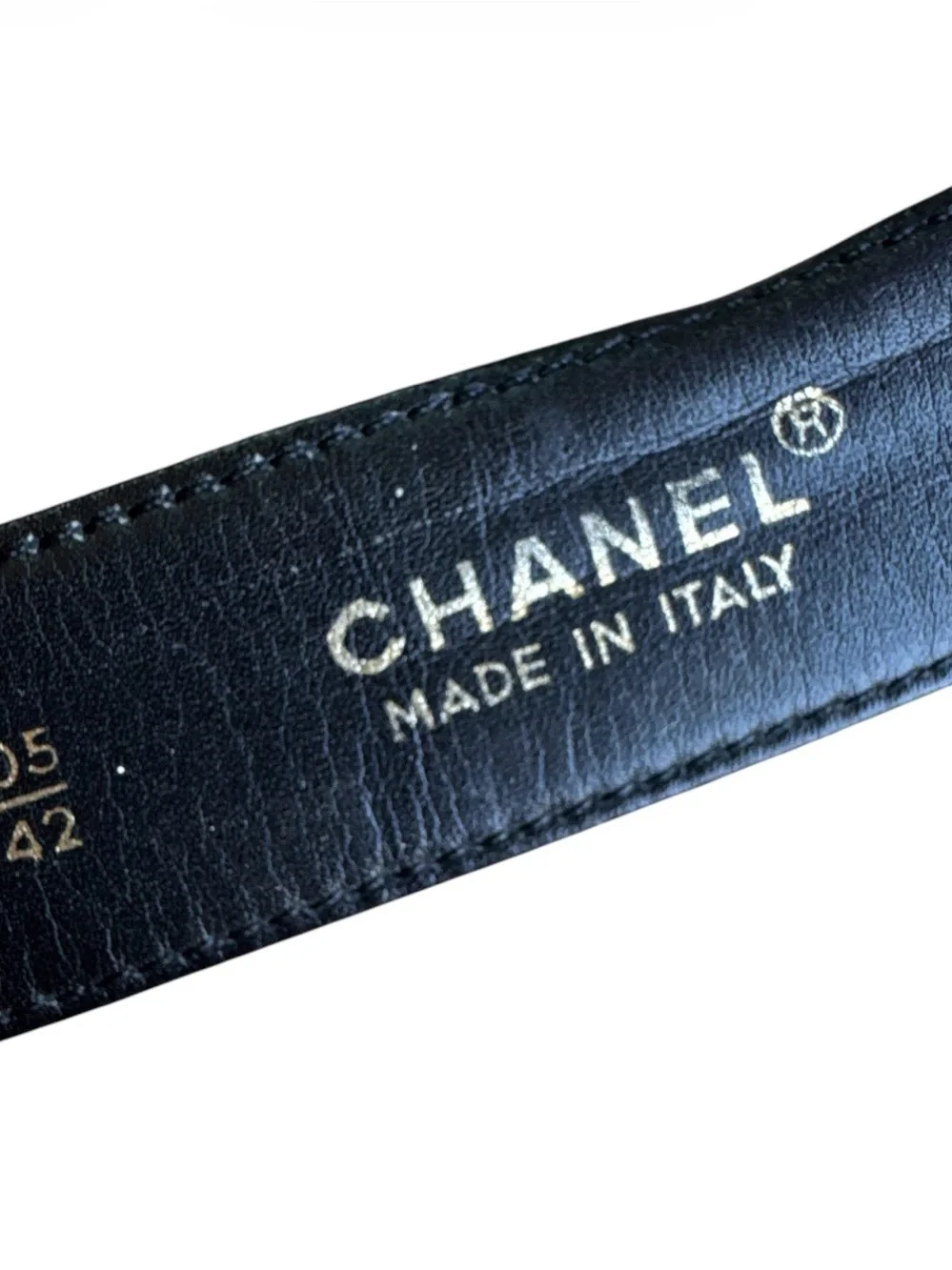 Chanel VTG Diamond Quilted Leather CC Silver Buckle 32” UNISEX